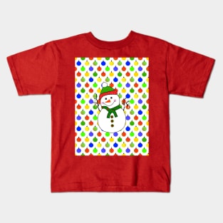 HAPPY Holidays Whimsical Snowman Kids T-Shirt